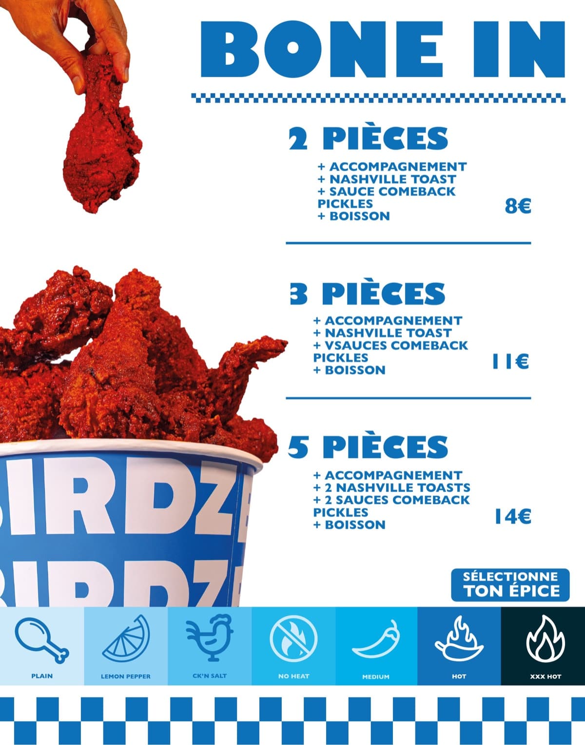 Birdz — Menu